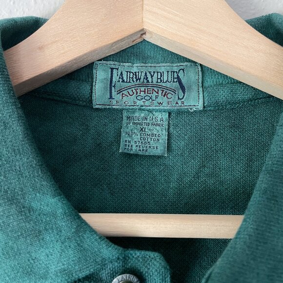 Vintage Fairway Blues Polo Shirt Dark Pine Wash Men's XL USA - Picture 3 of 15